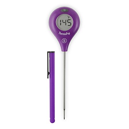ThermoWorks ThermoPop Super-Fast Thermometer with Backlit Rotating Display (Purple)