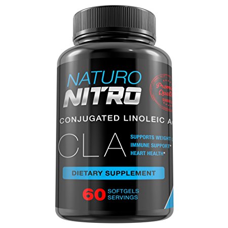 CLA 1000mg Dietary Supplement By Naturo Nitro – Physique Enhancing Conjugated Linoleic Acid Formula For Men & Women - Supports Weight Loss, Boosts Your Immune System & Heart Health - 60 Softgels