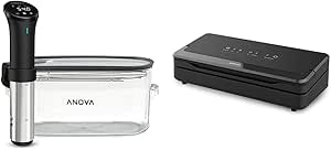 Anova Sous Vide Kit, Precision Cooker, Immersion Circulator & Precision Vacuum Sealer Pro, Includes 1 Bag Roll, For Sous Vide and Food Storage, black, medium