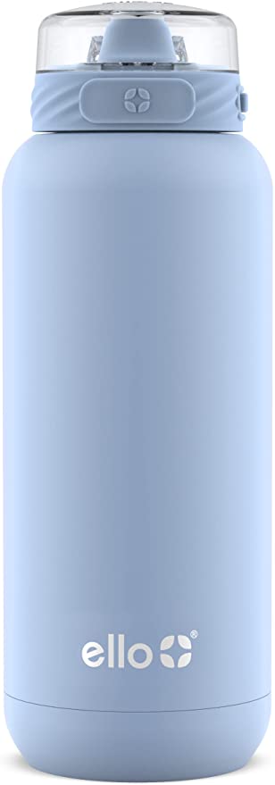 Ello Cooper Vacuum Insulated Stainless Steel Water Bottle 32oz, Halogen Blue