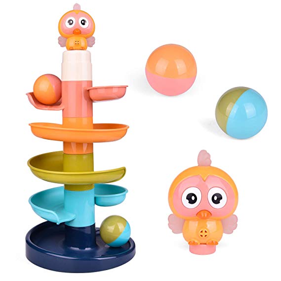 FunLittleToy Ball Drop Toys for Baby and Toddler, Drop and Go Ramp Toys, Baby Activity Center Educational Toys