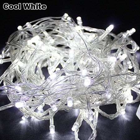 Meiguangyuan10m 33ft 100 Led Bulbs Pretty Indoor Outdoor Fairy String Lights for Wedding Party Christmas LED String Fairy Tree Lights with Memory Function(8 Modes10m 33ft, White)