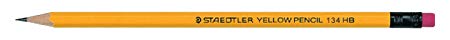 Staedtler HB Pencil with Eraser Tip - Pack of 12 (Yellow)