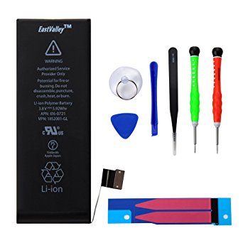 iPhone 5S/5C Battery Replacement : New Zero Cycle 3.8V 1560 mAh Li-ion Replacement Battery for iPhone 5S/5C with Tools and Instructions
