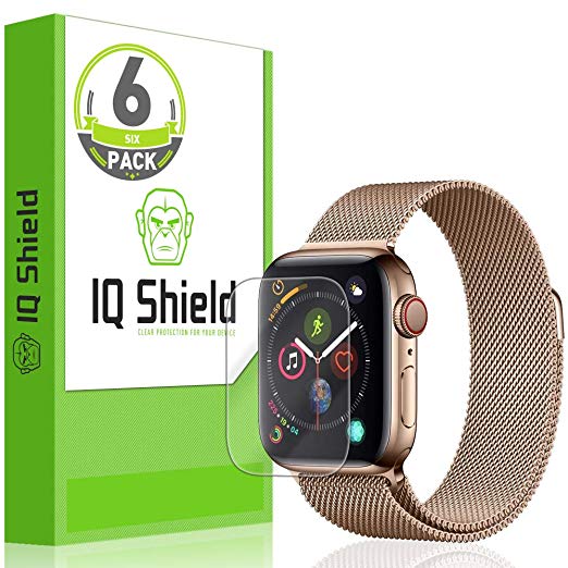 IQ Shield Screen Protector Compatible with Apple Watch Series 5 (44mm)(6-Pack) LiquidSkin Anti-Bubble Clear Film