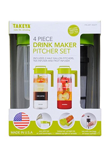 Takeya 4 Piece Drink Maker Pitcher Set (Green)