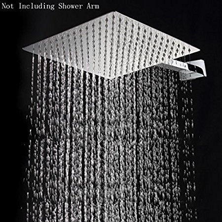KiaRog® 12 Inch (12'') Rain Shower Head With Flow Ristrictor and Air Booster.25% Water Save and More Powerful Water Out.12-Inch Side,1/16'' Ultra Thin Showerheads.30 CM * 30 CM Stainless Steel Shower
