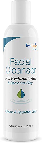HA Face Wash, Hyaluronic Acid Facial Cleanser – Moisturizing, Paraben-Free Daily Face Scrub with Bentonite Clay – Get Youthful, Glowing Skin Naturally! (8 oz.) by Hyalogic