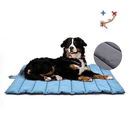 XIAPIA Waterproof Dog Bed Mat Large Size Cushion with Rope Toy, Maschine Washable Outdoor Pet Mattress, Exceptionally Hygienic, Portable, Non-Slip, Claw and Scratch Proof, XL