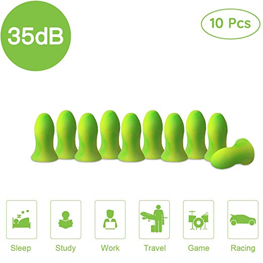 Ultra Soft Foam Earplugs, 5 Pair - 35dB Highest NRR, Comfortable Ear Plugs for Sleeping, Snoring, Work, Travel & Loud Events