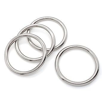 Heavy Duty Stainless Steel Metal Ring Welded Metal Round Rings for Camping Belt, Luggage Hardware Accessories (4, 8 x 70mm ID)