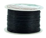 Mandala Crafts 1mm Waxed Cord for Beading and Macrame Supplies 100 Meters 109 Yards Black