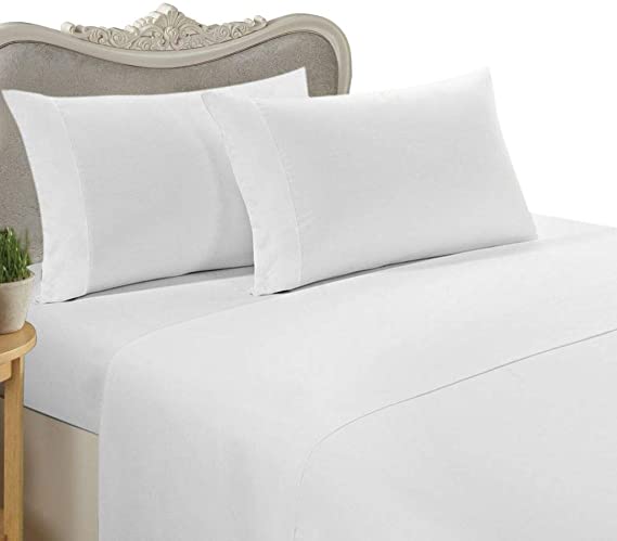 4 Piece Luxurious 1200 Thread Count King Size Siberian Goose Down Comforter Set 100%&nbsp;Egyptian Cotton, White Solid&nbsp;Color, 1200 TC - 750FP - 50Oz.