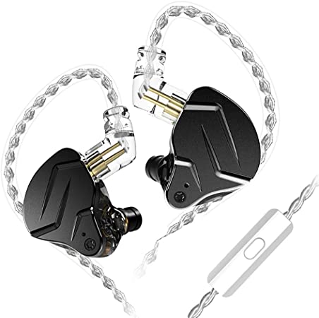 KZ ZSN Pro X in-Ear Earphone 1BA 1DD Hybrid Driver Bass Earbuds HiFi IEMs Detachable Cable Sport Monitor Headphone Headset (with mic,Black)