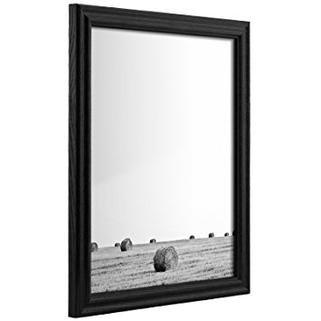 Craig Frames 200ASHBK 8 by 12-Inch Picture Frame, Wood Grain Finish, .75-Inch Wide, Black