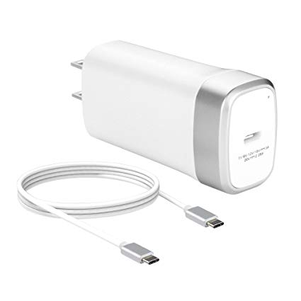 USB C Type C Charger 5.9ft Cable,45W Portable Wall Adapter Power Delivery Lightweight Travel Charger for MacBook 2015/2016,Nintendo Switch,Huawei,Pixel 2/Pixel/Pixel XL,Moto Z,Samsung Notebook