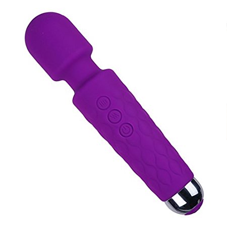 Electric Wand Massager Vibrator for Women Rechargeable Waterproof Cordless Personal Massage wand with Multi-mode for Body Therapeutic, Muscle Aches & Sports Recovery by CFTech (Purple)
