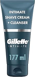 Gillette Intimate 2in1 Shave Cream & Cleanser, Gentle Formula with Aloe, Formulated for Pubic Hair, Paraben Free 150 ml