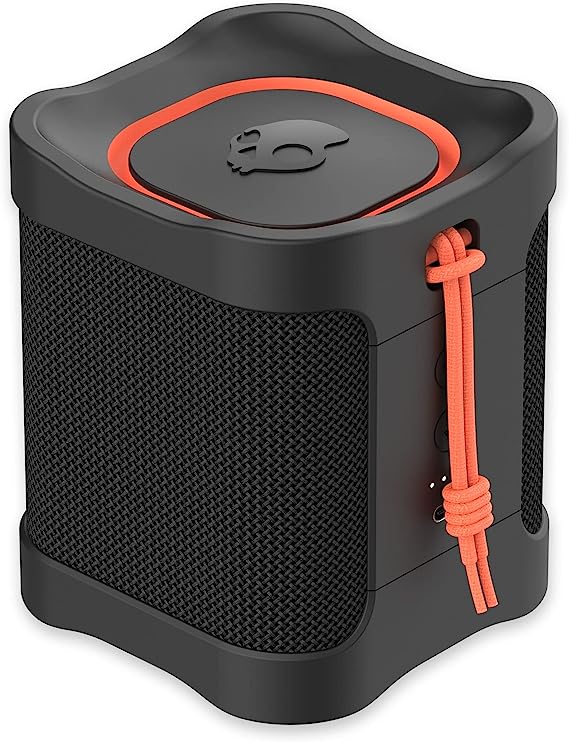 Skullcandy Terrain Mini Wireless Bluetooth Speaker - IPX7 Waterproof Portable Speaker with Dual Custom Passive Radiators, 14 Hour Battery, Nylon Wrist Wrap, & True Wireless Stereo (Black)