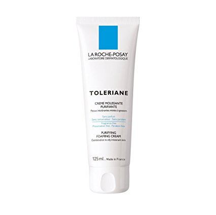 La Roche-Posay Toleriane Purifying Foaming Cream Facial Cleanser for Sensitive Skin with Glycerin, 4.22 Fluid Ounce