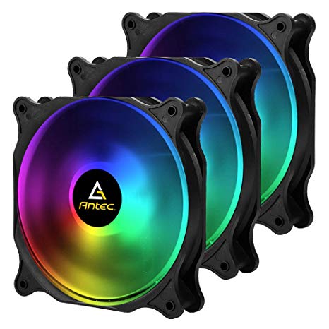 Antec 120mm RGB Case fan, RGB High Performance PC Fan, 4-pin RGB, F12 Series, 3 Packs