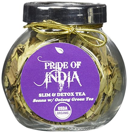 Pride Of India - Organic Slim & Detox Tea, 1oz Gourmet Handmade Jar (Makes 25 Cups)