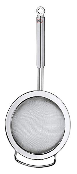 Rösle Stainless Steel Round Handle Kitchen Strainer, Fine Mesh, 6.3-inch