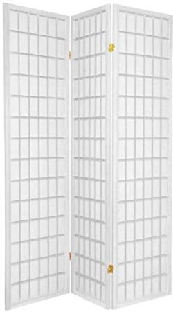 Legacy Decor Japanese Oriental Style Room Screen Divider Black, Cherry, Natural, Espresso or White Color (3 Panel, White)