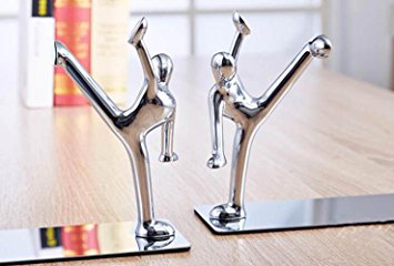 Fasmov Heavy Duty Stainless Steel Kung Fu Bookends Nonskid Bookends Art Bookend,1 Pair