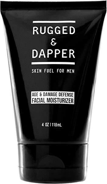 RUGGED & DAPPER Age   Damage Defense Facial Moisturizer For Men - 118 ml - Soothing Aftershave Lotion & Anti-Aging Cream Hydrator In One - All Natural & Certified Organic