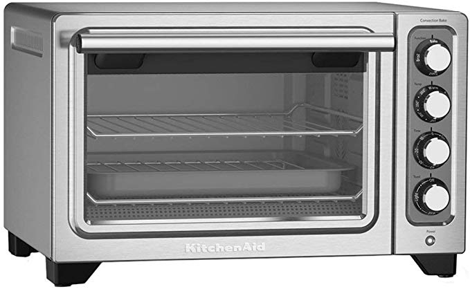 KitchenAid 12-Inch Compact Convection Countertop Oven - Contour Silver KCO253WMCU