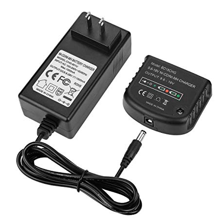 YABELLE 9.6-18 Multi-Volt 1.5Ah Replacement Battery Charger 90556254-01 for Black and Decker NiCad NiMh Slide Style Batteries HPB18-OPE HPB18 FSB18 HPB14 FSB14 HPB12 FS12B HPB96 FSB96