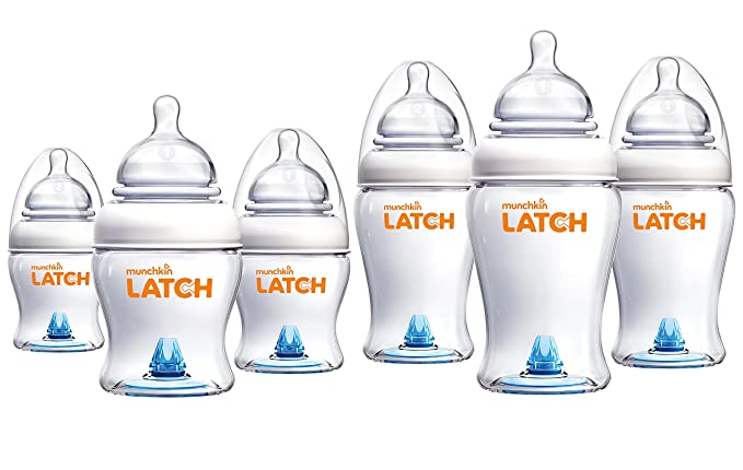 Munchkin Latch Anti-Colic 4 Ounce & 8 Ounce Baby Bottle, 6 Count