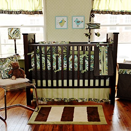 My Baby Sam 3 Piece Paisley Splash Crib Bedding Set, Lime (Discontinued by Manufacturer)