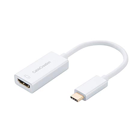 USB C to HDMI 4K @60Hz, CableCreation USB Type C (Compatible Thunderbolt 3) to HDMI Adapter, Compatible MacBook Pro/iMac 2017/Surface Book 2/Chromebook Pixel/Yoga 920/XPS 13/Samsung S9, White