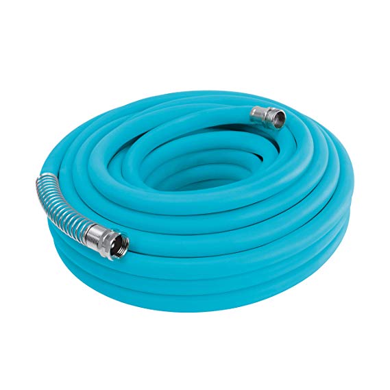 Sun Joe AJPGH50-DWS 5/8 in 50 Ft. Hybrid Polymer Flex Kink Free Hose, Blue