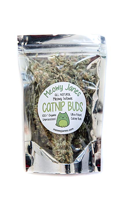 Meowy Janes All Natural Whole Catnip Buds 5 Grams | Cat Toy Cat Treat Gift for Cat