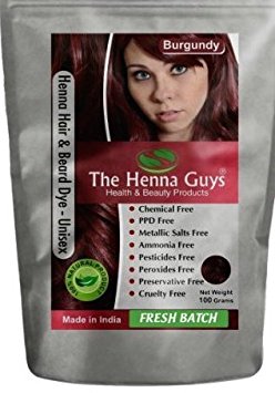 2 Packs of Burgundy Red Henna Hair & Beard Color / Dye 100 Grams - Chemicals Free Hair Color - The Henna Guys