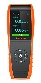 Temtop Air Quality Detector Professional Formaldehyde Monitor Temperature and Humidity Detector with PM2.5/PM10/HCHO/AQI/Particles Recording Curve LKC-1000S