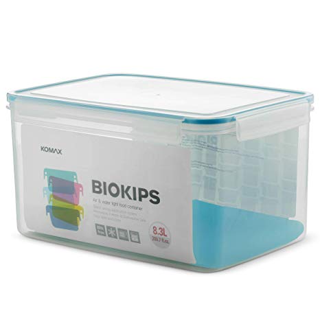 Komax Biokips 35-Cup Large Food Storage Container (280 oz.). Airtight Container Suitable for Bread, Rice, Flour, Dry, Bulk Food & Baking Supplies | Rectangular, BPA Free Storage Box with Locking Lid