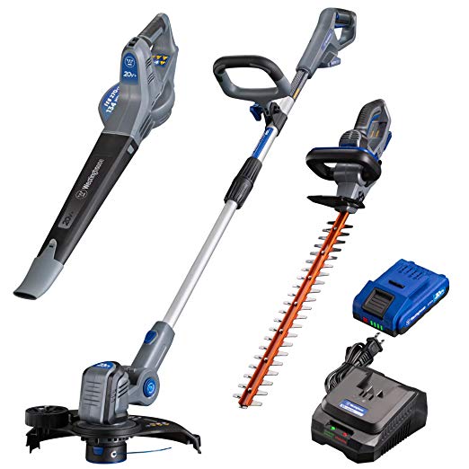 Westinghouse Cordless Weed Wacker/Edger, Blower and Hedge Trimmer, 2.0 Ah  Battery and Charger Included