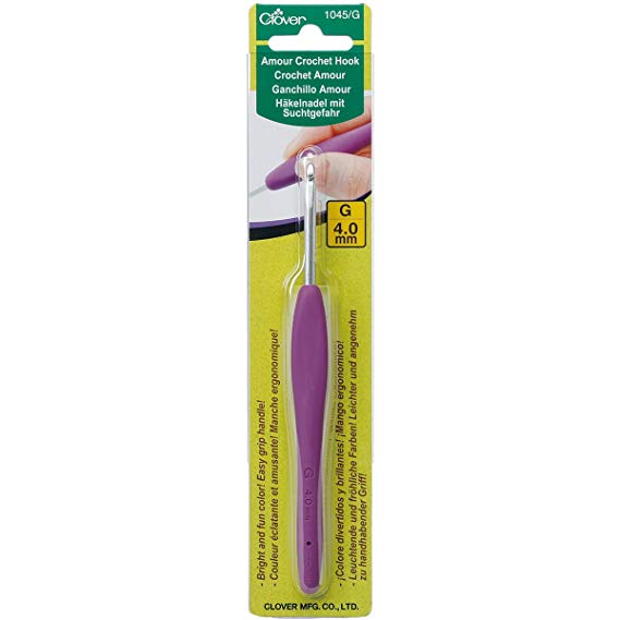 Clover 1045/G Purple Amour Crochet Hook, Size G, 4.0mm