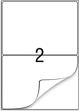 210 x 148 mm, 100 Sheet, 2 per Page Labels, Address Labels Self-Adhesive Labels A4 Shipping Labels Mailing Printer Labels, Suitable for Laser Inkjet Copier Printing, 2 per Sheet