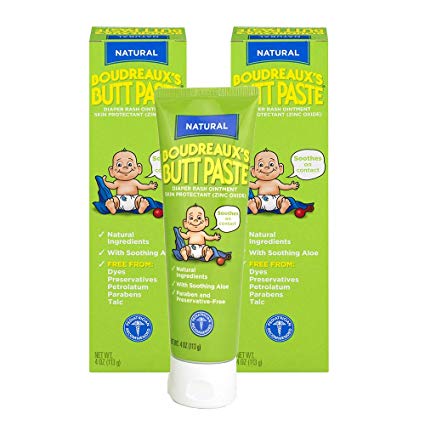 Boudreaux's Butt Paste Diaper Rash Ointment  | With Natural Aloe | 4 Oz | Pack of 2