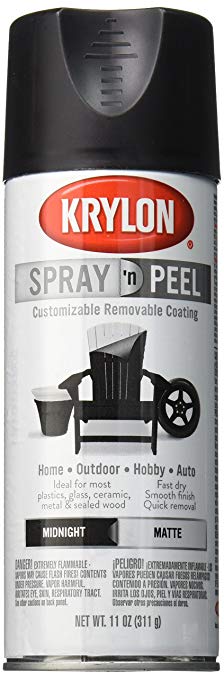 Krylon K09930007 Spray 'n Peel Paint, Matte Midnight, 11 Ounce