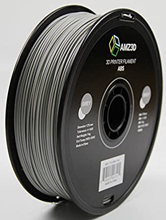 AMZ3D 1.75mm Grey ABS 3D Printer Filament - 1kg Spool (2.2 lbs) - Dimensional Accuracy  /- 0.03mm