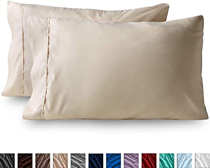 Minor Monkey Egyptian Cotton 1000 Thread-Count 2 Pillowcases, Enhance Your Sleeping Experience Now (King, Ivory)