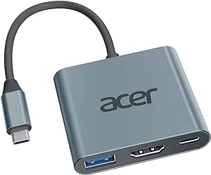 USB C to HDMI Adapter, Acer Type-C Multiport AV Converter with 4K HDMI Output, USB 3.0 & PD 100W Fasting Charging Compatible for Mac, MacBook Pro/Air, iPad Pro, Samsung Tablet and More USB C Device