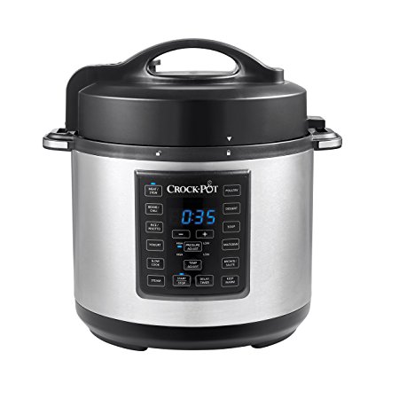 Crock-Pot 6 Qt 8-in-1 Multi-Use Express Crock Programmable Slow Cooker, Pressure Cooker, Sauté, and Steamer, Stainless Steel (SCCPPC600-V1)