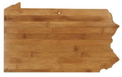 Totally Bamboo State Cutting & Serving Board, Pennsylvania, 100% Bamboo Board for Cooking and Entertaining